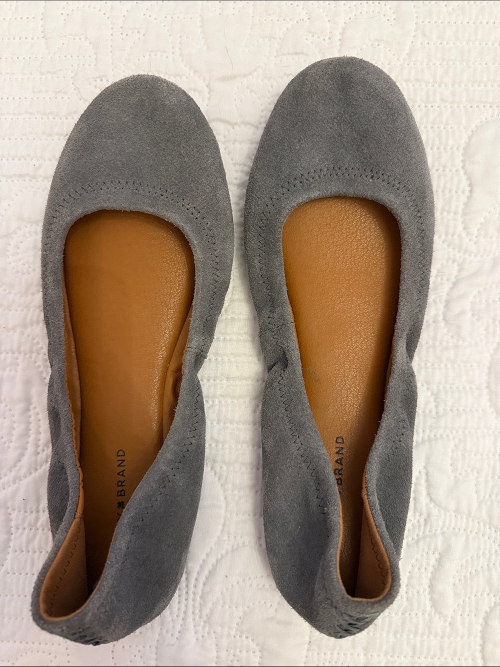 Lucky Brand Gray Suede Ballet Flats
